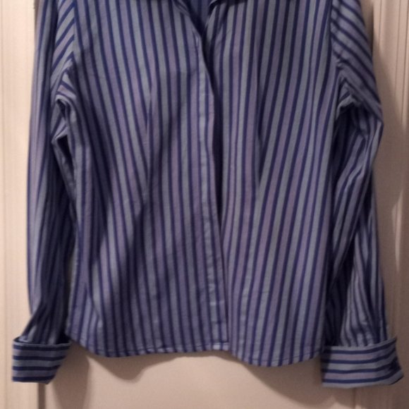 Pre-Owned Women’s JG Hook Blue Striped Shirt (Sz 10) - Picture 3 of 3